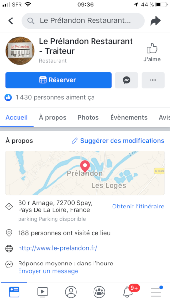 coordonnées facebook